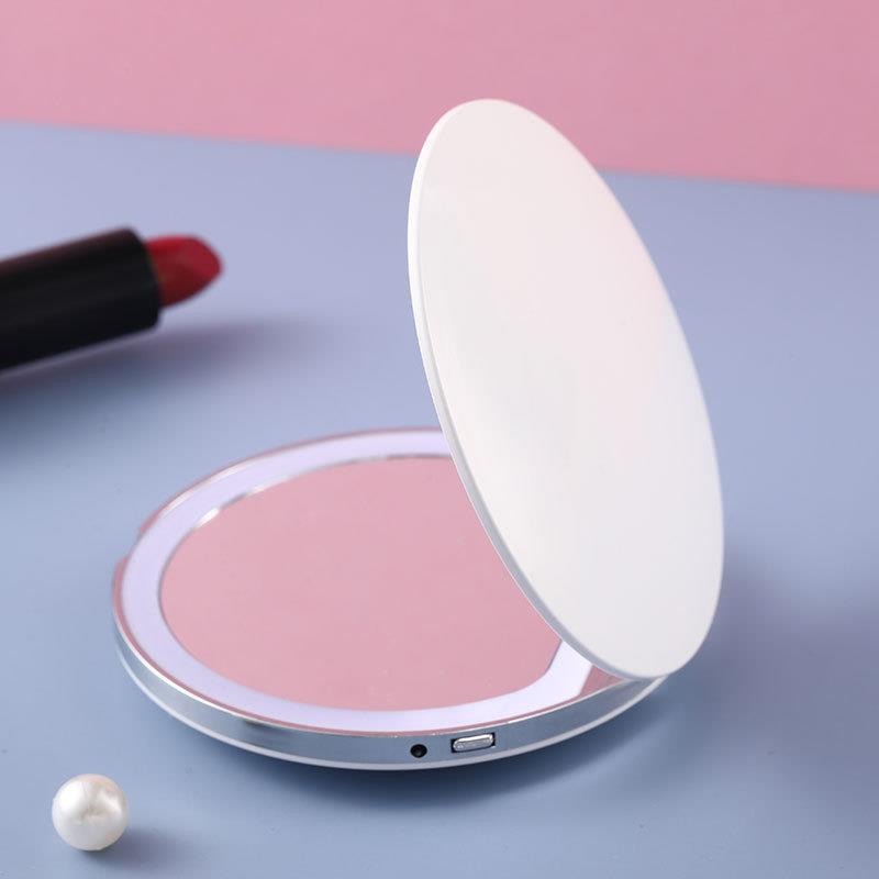 LED compact makeup mirror portable lighted bag mirror