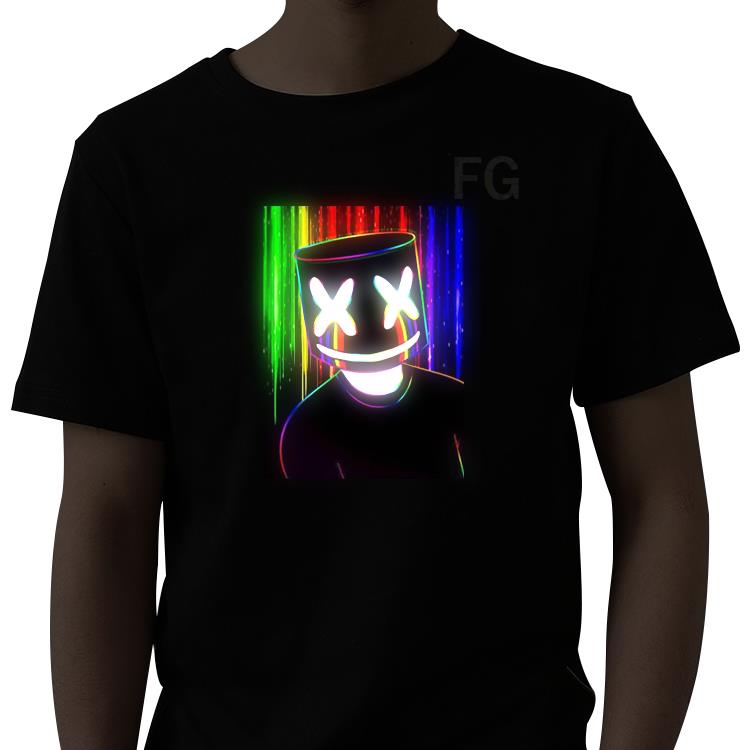 Factory supply El flash Programmable led t shirt