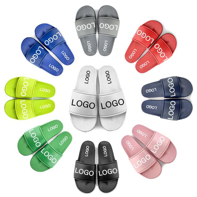 OEM Custom White Slides Footwear Sandal PVC,Custom Logo Slippers Men Plain Blank Slide Sandal