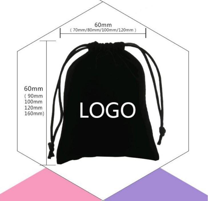 Promotional Drawstring Velvet Bag Custom Logo Printed Drawstring Pouch Packaging Fabric Gift Bags