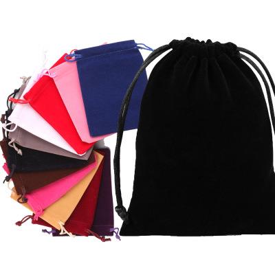 custom designed logo colored velvet gift sack drawstring jewelry pouch velvet bag
