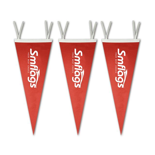 Custom color printing felt school triangle flag pennant style banner