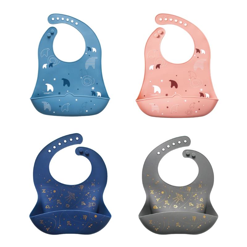 Silicone Baby Bib with Food Catcher, Baby Silicone Bib