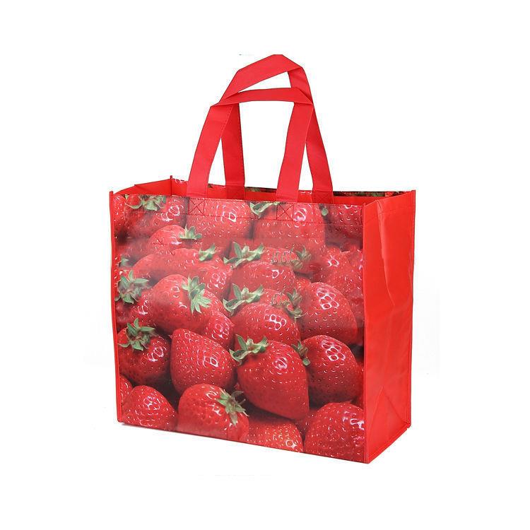 Custom laminated biodegradable PP woven groceries sublimation shopping bag