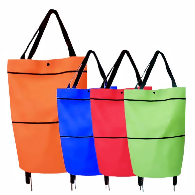 customized folding grocery trolley shopping bags wheels vegetable