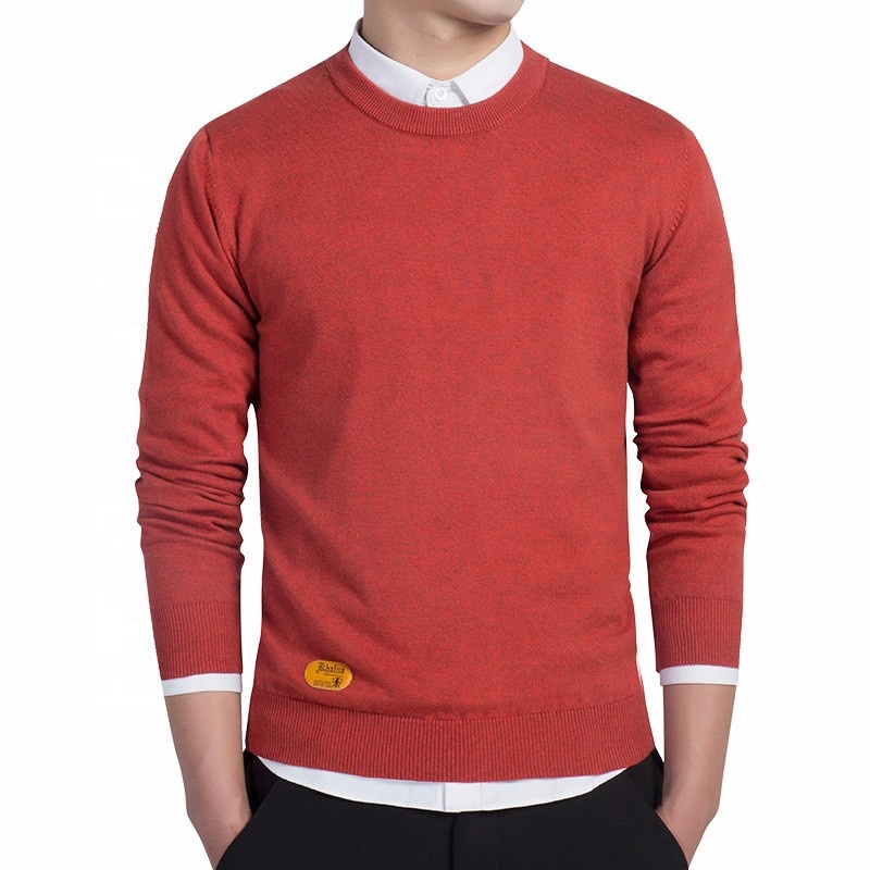 Wholesale Male Cheap Plain Blank Crewneck Orange Hombre Sweater