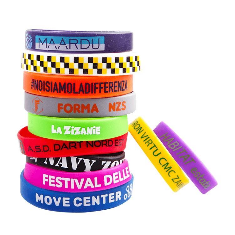 Custom Design Thin Rubber Material Wrist Bands Customised Silicone Wristband