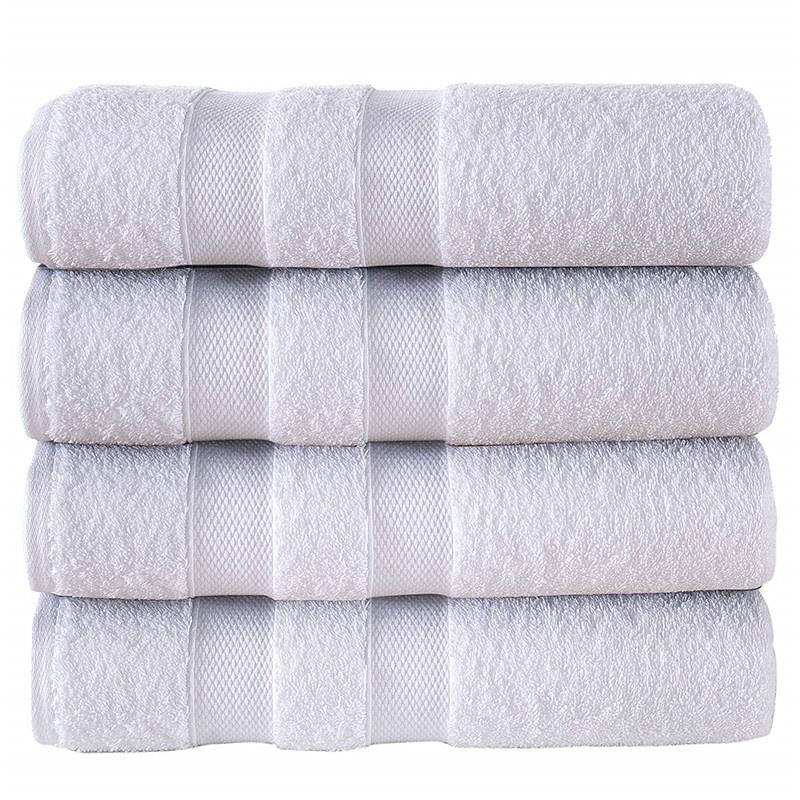 Highly absorbent custom soft fluffy 400g 700g thick zero twist terry 100% cotton towel for bathroom