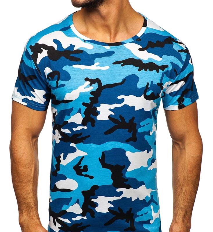 Spring Camouflage T-shirt Polyester Fabric Camo Sublimation Crew Neck Short Sleeves Men's T Shirts