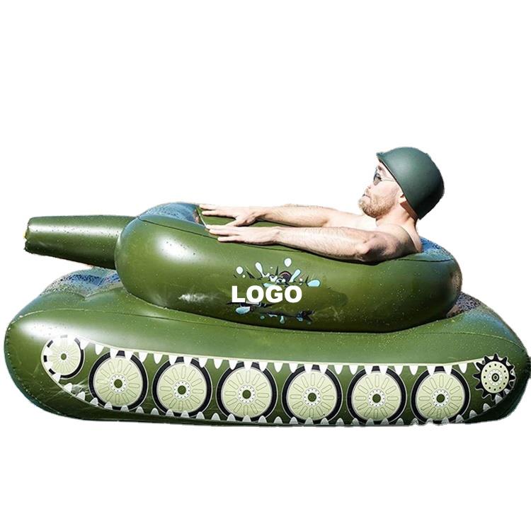 PVC top quality pool floats funny water games inflatable tank floats with gun