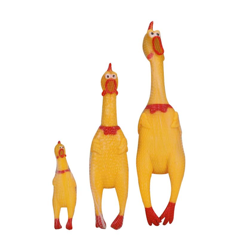 Yellow screaming chicken squeaky latex dog toys Shrieking chicken dog toys