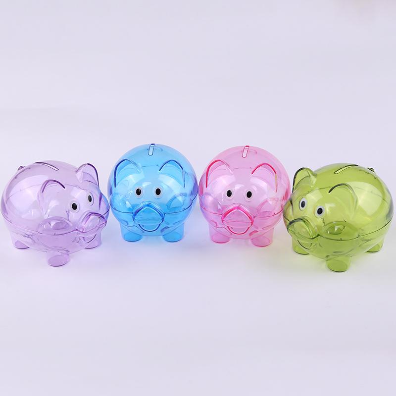 toy factory make hard plastic cartoon transparent piggy bank