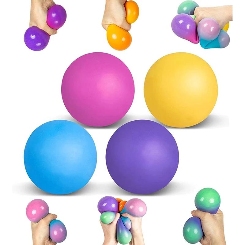 Colorful Pressure Needoh Balls Toys Rainbow Anti Stress TPR Change Colour Squeeze