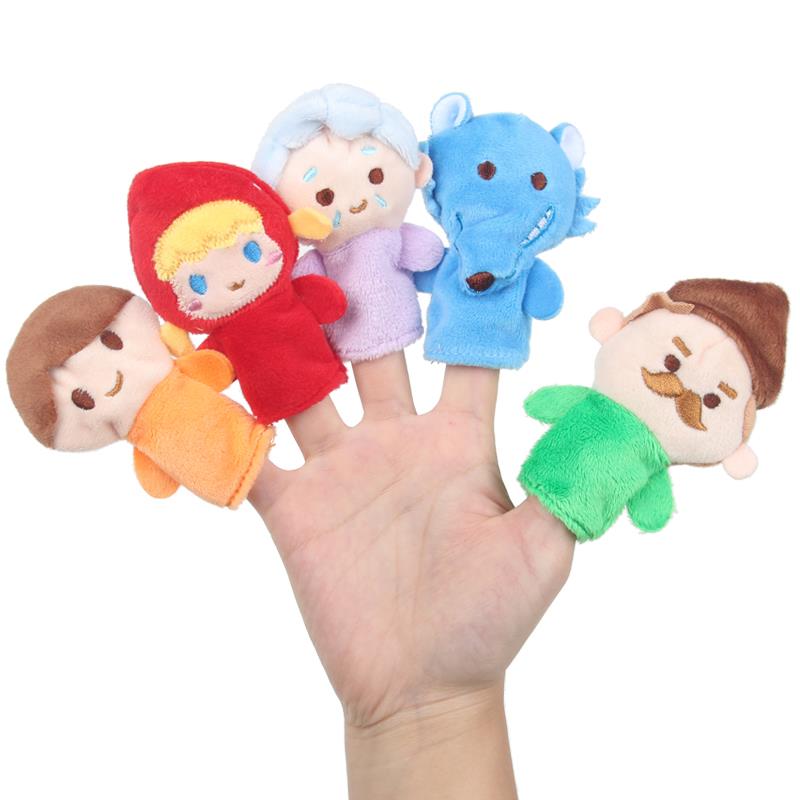Cute Finger Puppets Dog Cat Rabbit Plush Hand Puppet Animal role play toys