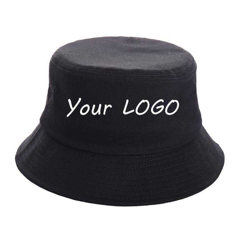 Branding Label Printed Cotton Fisherman Bucket Summer Hats Women