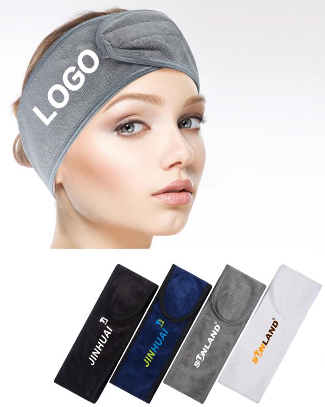 Custom Logo Spa Facial Hairband Terry Cloth Spa Head Band Stretch Towel
