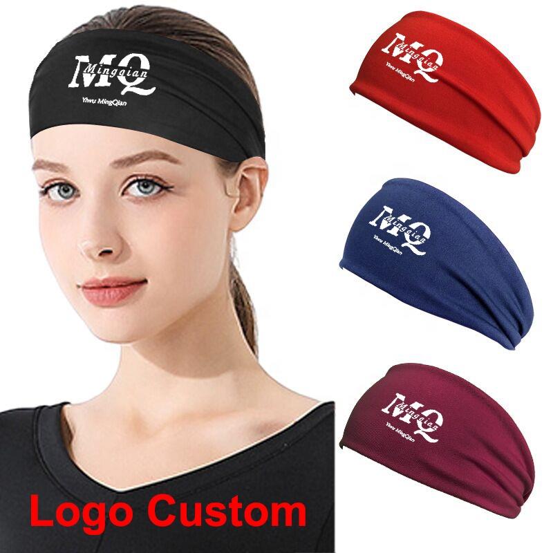 fashion comfortable elastic Sweatband Designer custom logo silk sports headband
