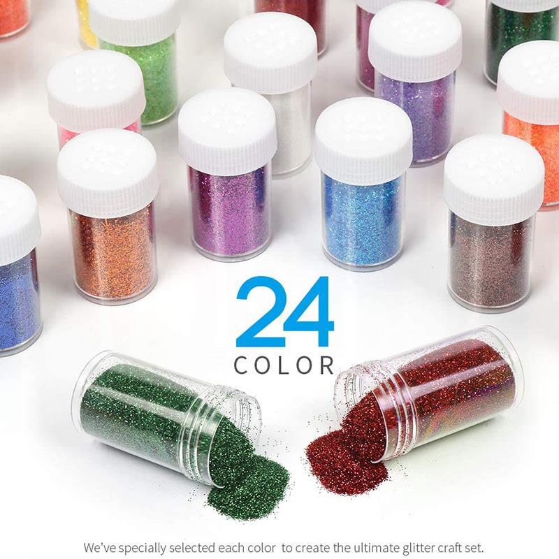 24pcs Fine Glitter Powder kits