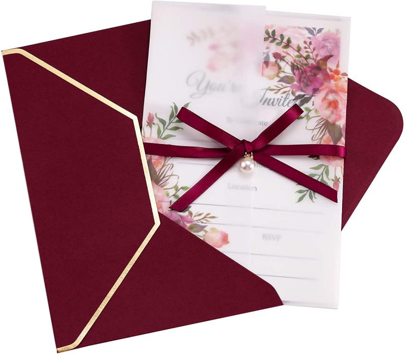 card folding greeting invitation cards with ribbon