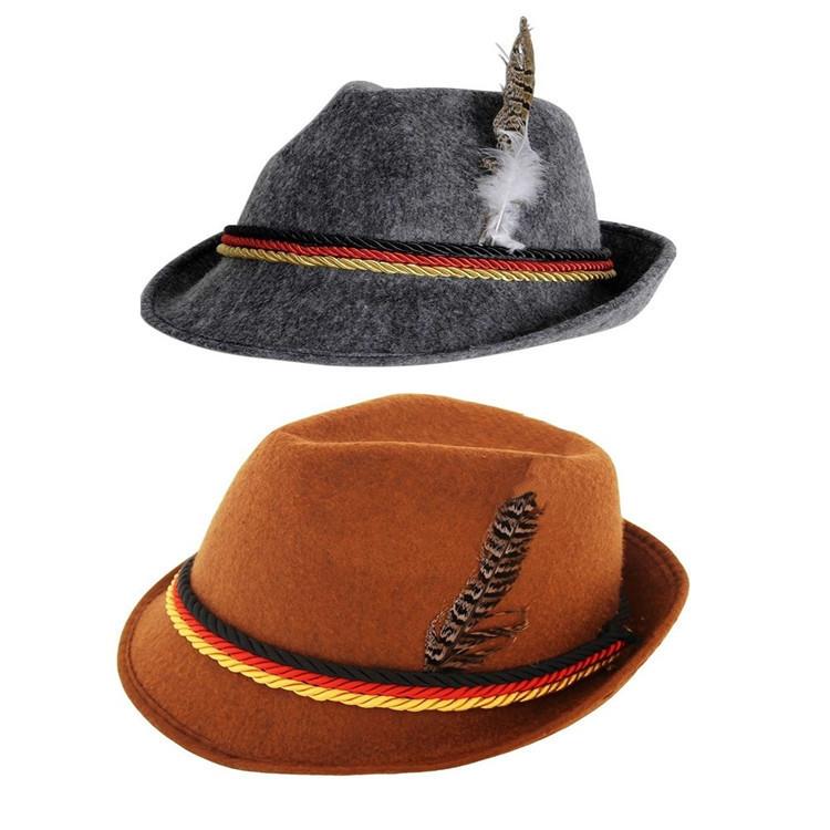 Party Oktoberfest Hat Tyrolean Robin Hood Bavarian Custom Fedora Hats