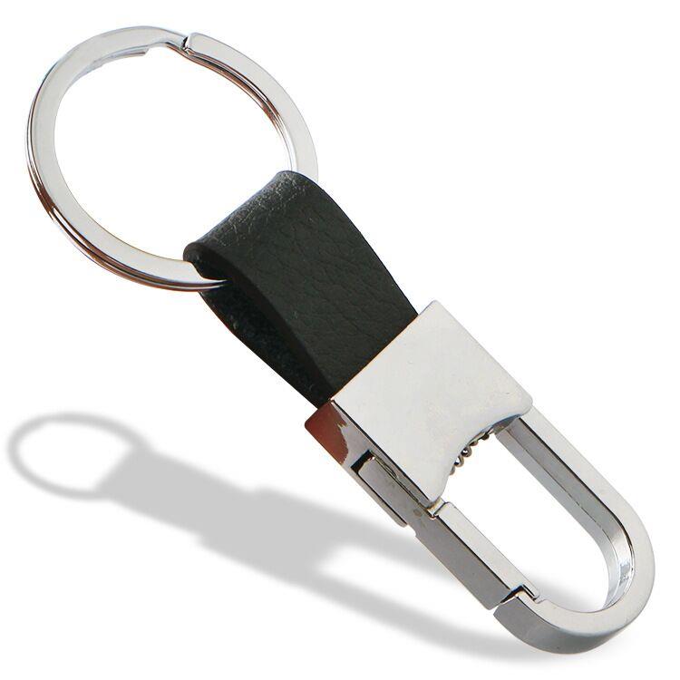 Men's metal leather car key chain creative smal