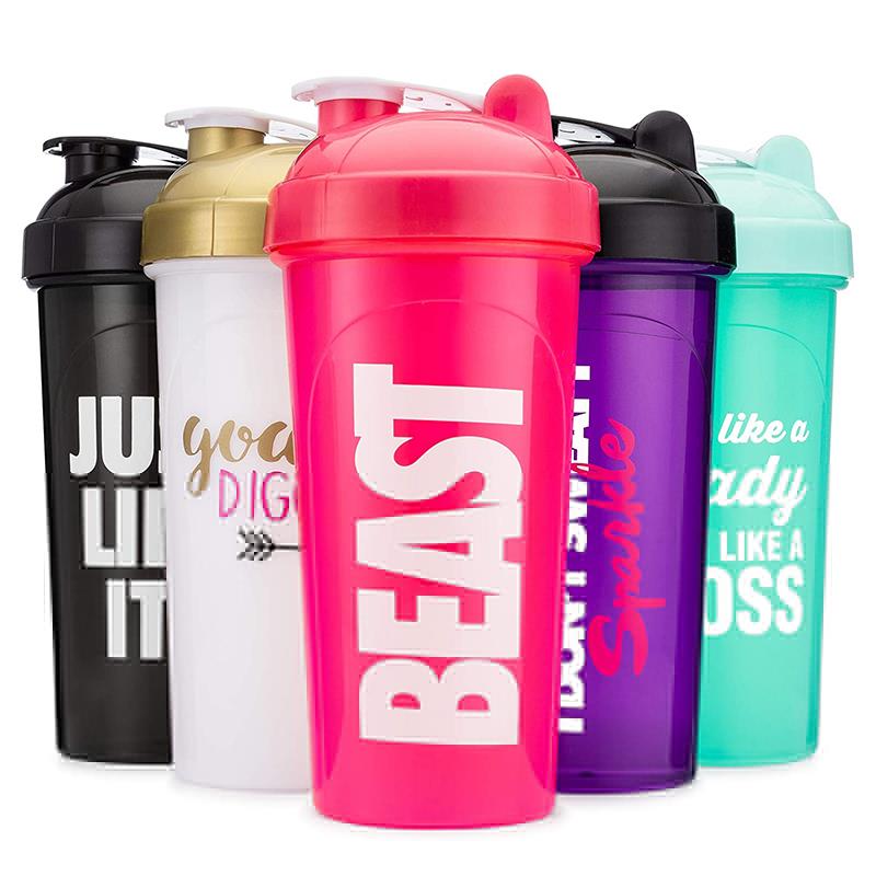 Plastic Shakers Cup Gym Blend Protein Shaker Bottle Blender with Mixer Ball
