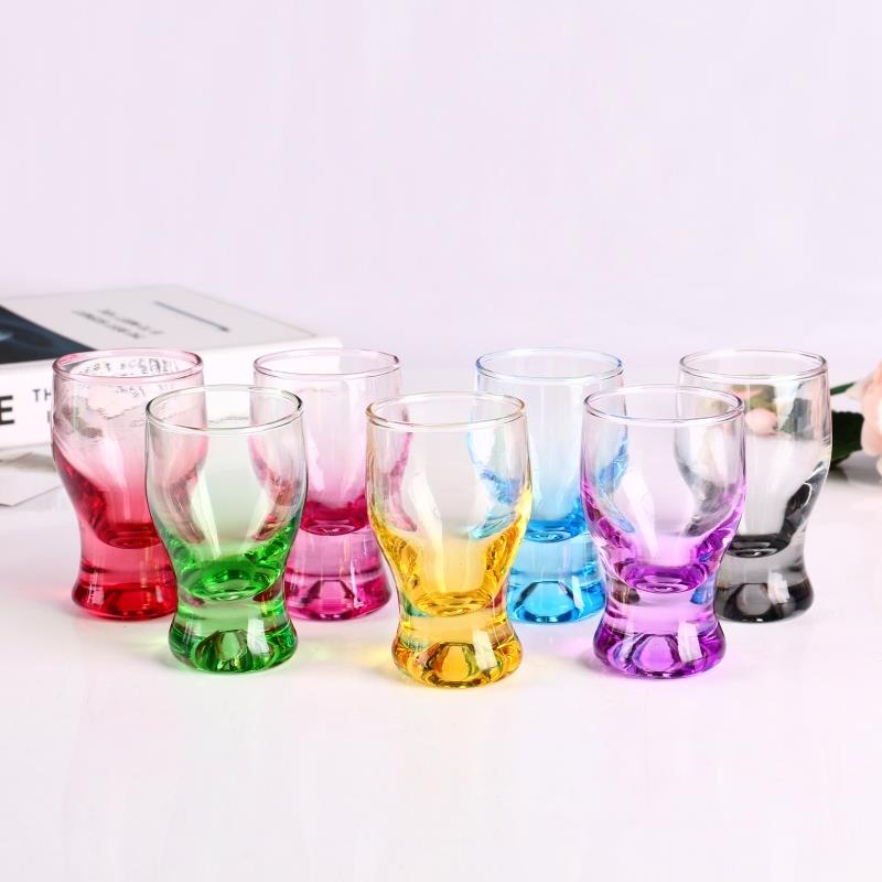 2oz Gradient Rainbow Colorful Bottom Frosted Sublimation Shot Glass