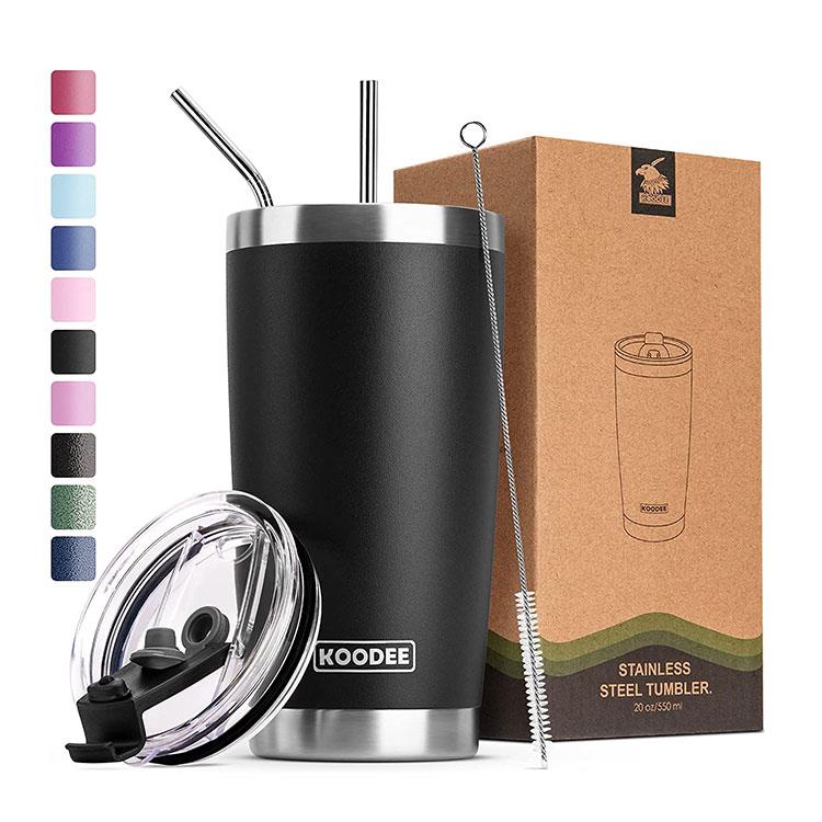 Powder Coating Car Tumbler Coffee Mug, Double Walled Vacuum 20oz Stainless Steel Tumbler Coffee Cup