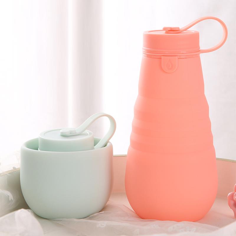 500ml Foldable Silicone Cup folding Collapsible Water Bottle