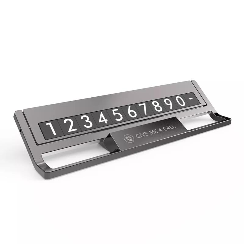 Metal alloy Car Interior Accessories Car Temporary Parking Phone Number Card Plate luminous number can hide