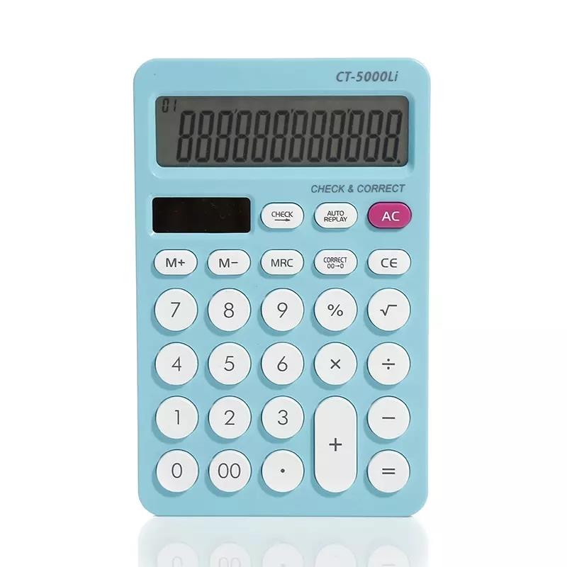 colored solar calculator for students office business style female calculator