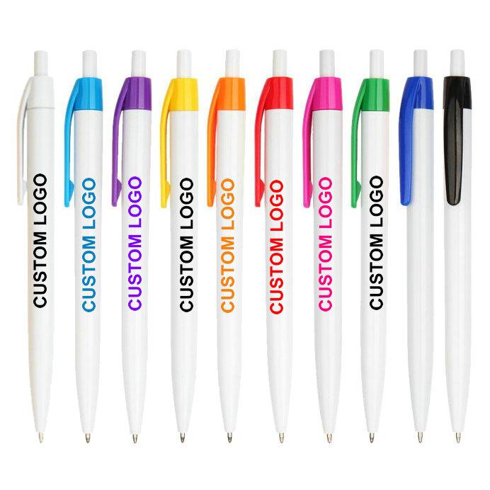 plastic retractable customized logo print ballpoint Pens,custom personalised writing ink plastic ballpen