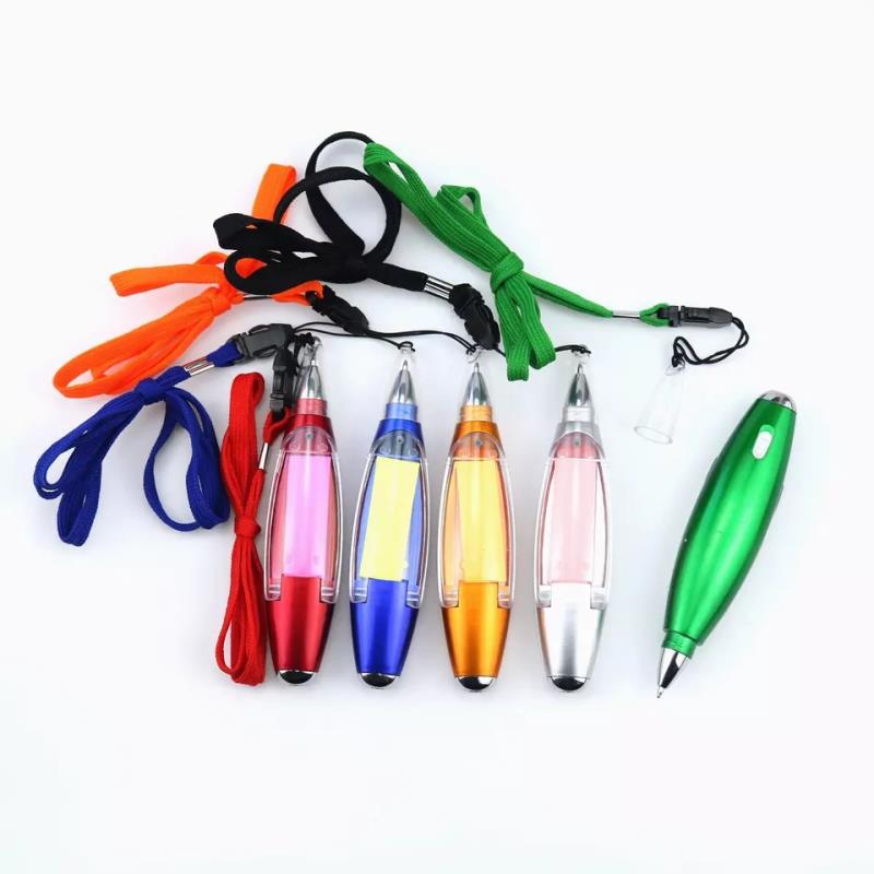 office supply multifunctional custom logo sticky notes led light with Anti-lost lanyard