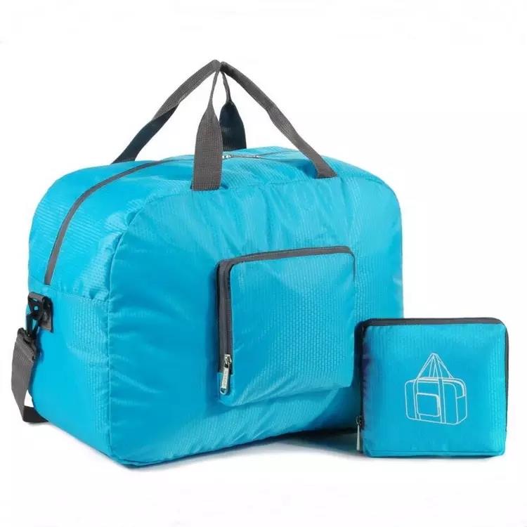 Expandable Folding Kids Adults Sports Duffel Carrier Fold Up Weekend Travel Bag Duffle Blue