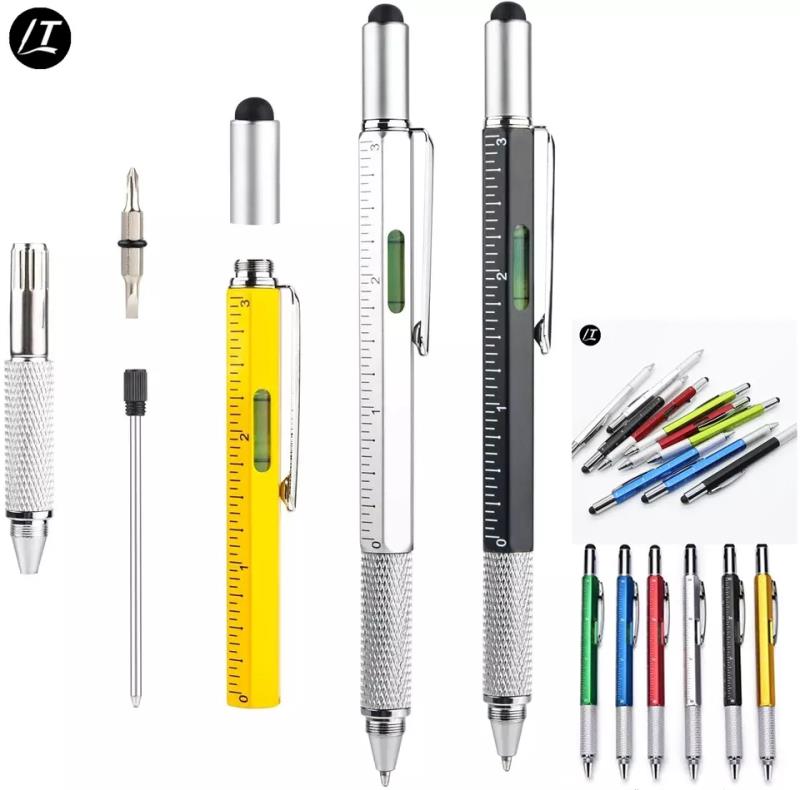 6 in 1 multi functional stylus tool ballpoint pen with logo gifts