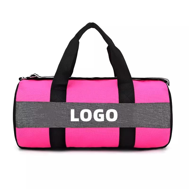 Customized Waterproof Gym Bag Duffel Sports Bag Fitness Outdoor Travel Pink Women Handbag Large Capacity Storage Shoulder Bag