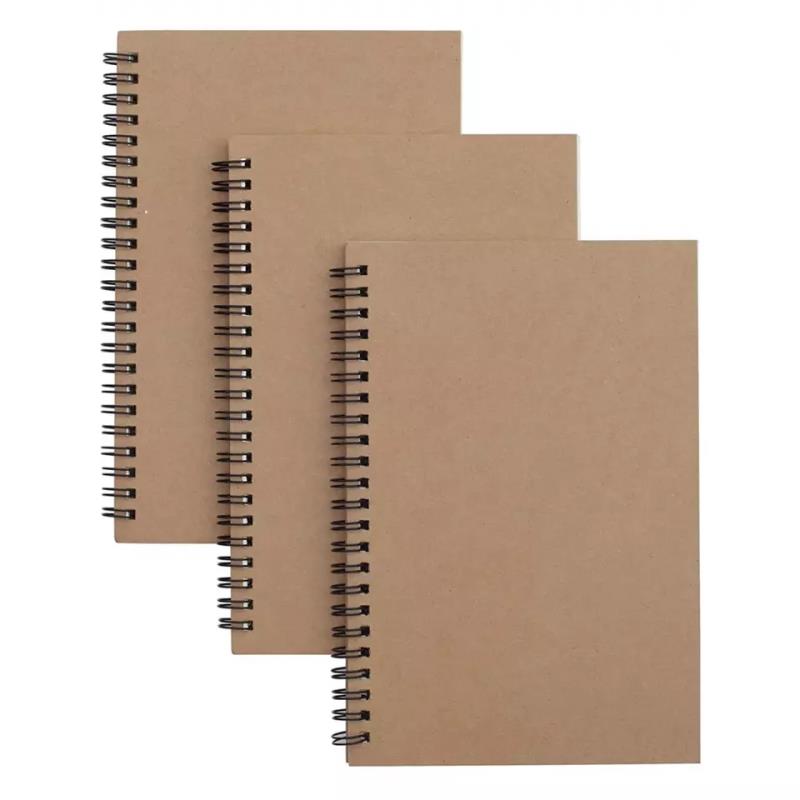 Amazon Best-selling A5 Unlined Spiral Kraft paper cover Notebook