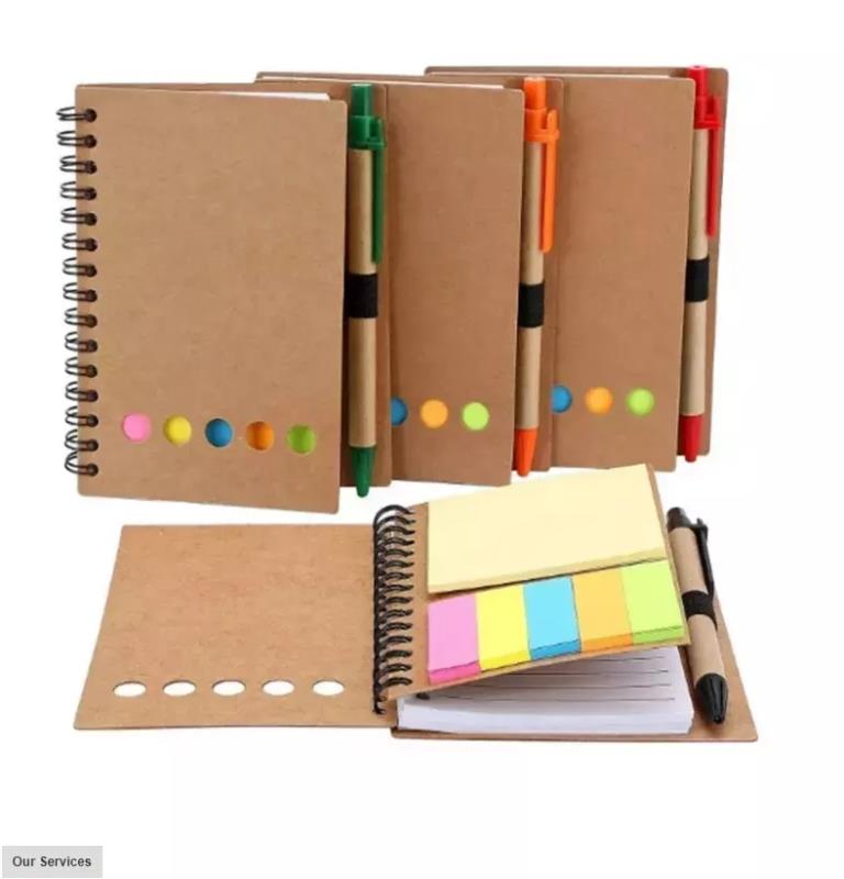 promotional Customized Design Spiral Notebook With Pen Sticky Notes Index Posted It Kawaii Sticky Notes Design