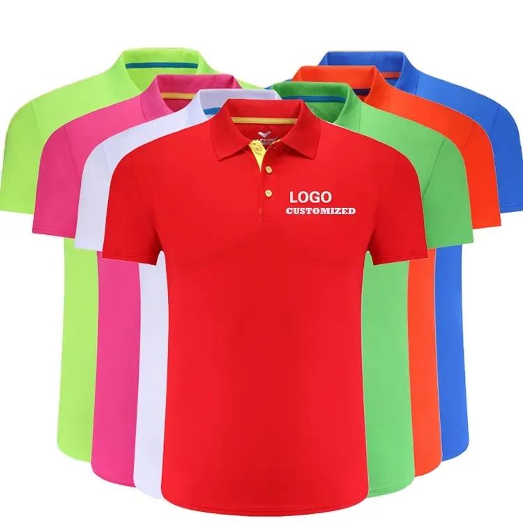 Promotional gift 2023 Fashion Polo 100% cotton Graphic woman custom embroider logo uniform t shirt men polo shirt