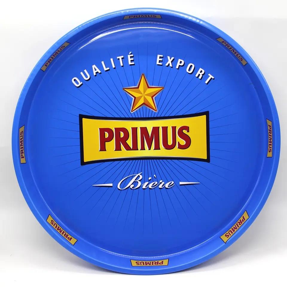 Promotional Premium Tin Plate Round Shape With Non-Slip Cover Bar Tray