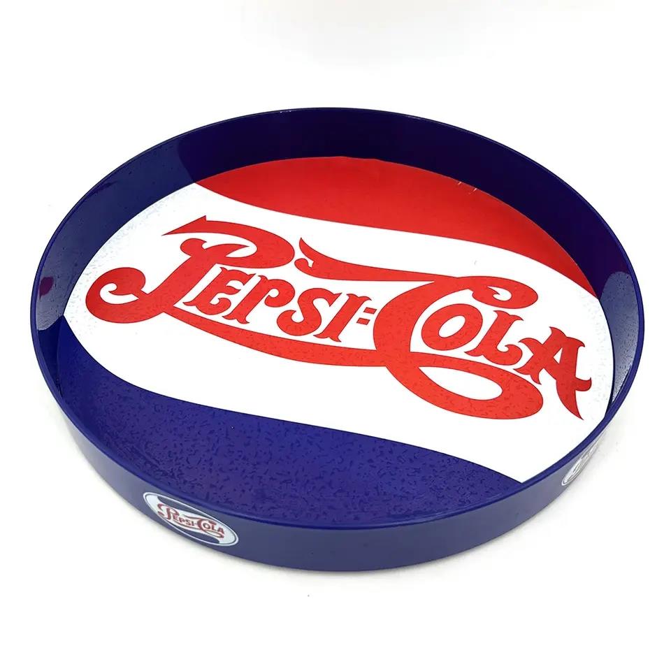 Brand Marketing Promotion Durable With Logo Lamination Plastic Round Roll Tray