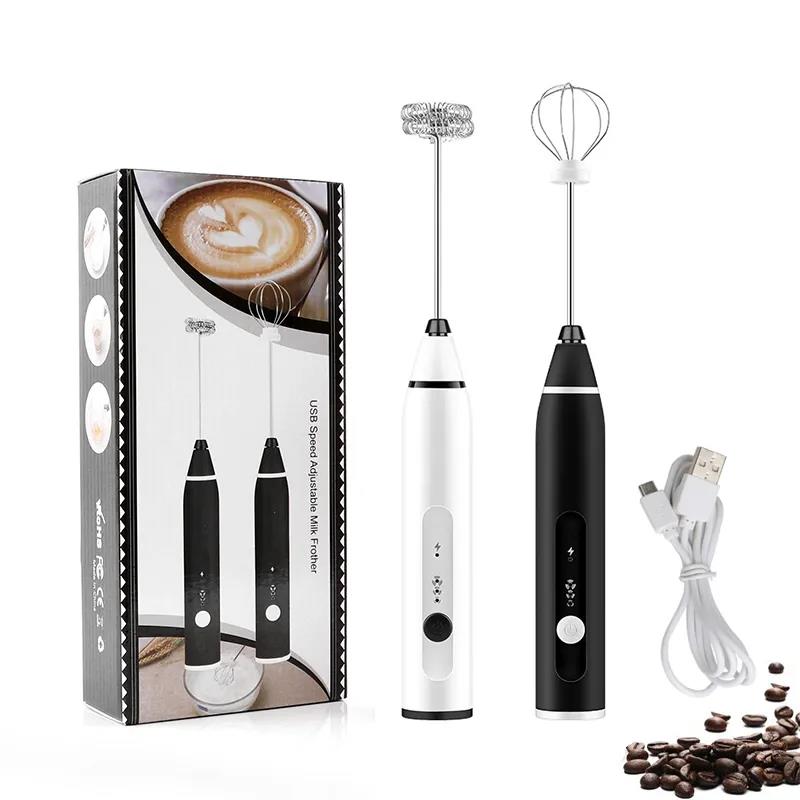 USB Rechargeable Electric Milk Frother Eggbeaters Handheld Milk Foamer