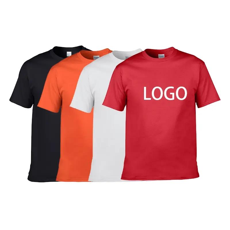 Custom Logo 210gsm Custom Printed Or Embroidery Tshirts 100% Cotton Men's T Shirt