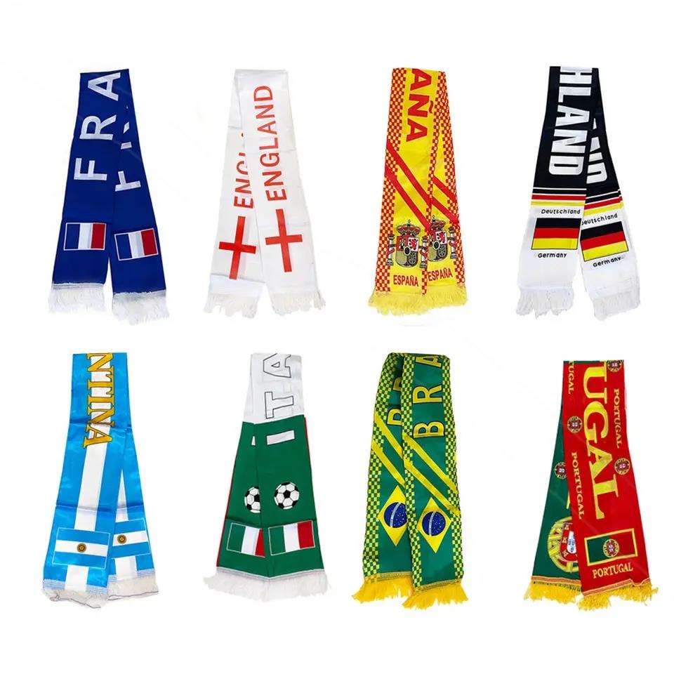 Qatar WC scarves football custom all team Fan supplies scarf neck souvenir gift cheer scarf