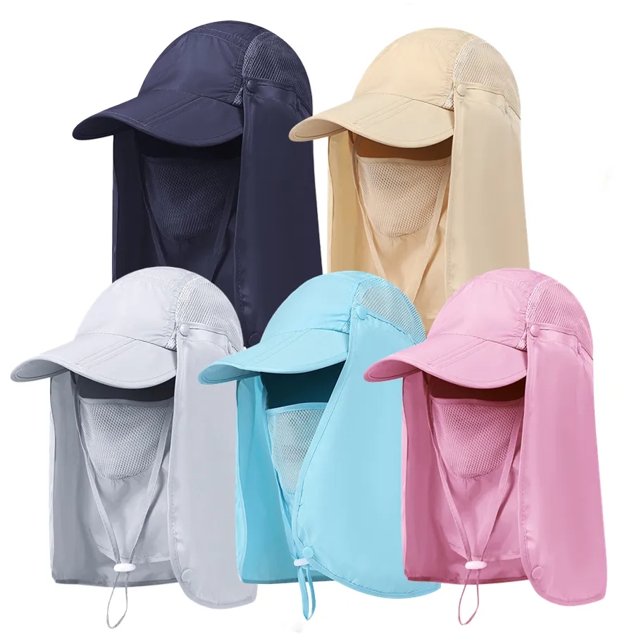 Foldable Baseball Cap with Face Cover